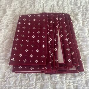 Longaberger Burgundy Dinner Napkins Set of Six; Size 16”x16”